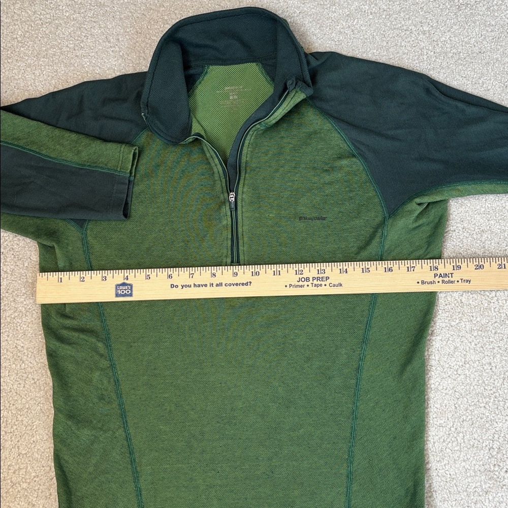 Patagonia Capilene Baselayer‎ 1/4 Zip Mid Weight Green Two Tone Mens Small 44440 - Picture 6 of 10